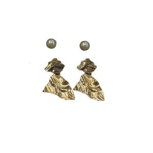 Pearl Studs with Golden Earrings